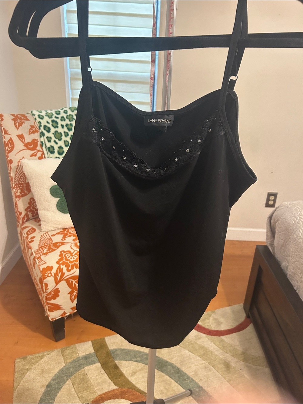 Lane Bryant Black Sequin-Trim Camisole